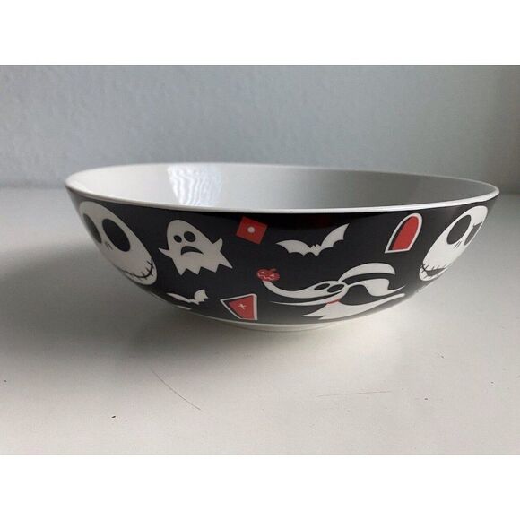 Nightmare Before Christmas Jack Skellington And Zero Ceramic Large Serving Bowl - Picture 8 of 12